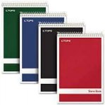 Steno Notebooks, 6 x 9 Inches, Assorted Colors, 80 Sheets, Pack of 4