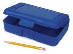 Snap-Shut Pencil Box, Blue, 8 1/2"l x 5 1/4"w x 2 1/2"h