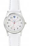 Nursing Heart Watch: White Band, Women's basic easy-read dial with military time and water resistant construction