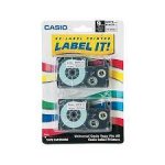 Label Maker Tapes, 0.35"W, Black On White, Casio XR-9WE2S , 2/Pack