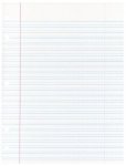 School Smart Cursive Ruled Notebook Paper with Red Margin, 10-1/2 X 8 in, 15 lb, Short Way Ruling, White, Pack of 500 - 085243