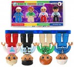 Magnetic Figures, Set of 4 Toddlers Community Action Toy People, Magnetic Tiles Expansion Pack for Boys and Girls Nurse, Builder, Fireman, Police