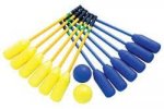 Complete Pillo Polo Game - 31" Sticks (6 Blue, 6 Yellow), Two 7" Foam Balls, Rules