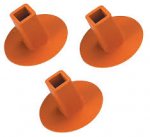 Orange Rubber Base Ground Anchore Plugs - 3/Set