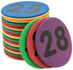 Color my class 5" numbered spots.  numbered 1-36.  6 each of 6 different colors. - 1281781