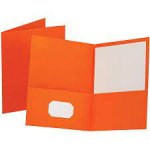 2 Pocket Folders, 8-1/2 x 11, 25/Box - Orange