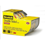 1/2 X 250" Double-Sided Scotch Tape in Disposable Dispenser, 1" Core, Clear - 3/Pkg