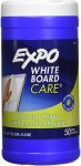 Expo White Board Care Cleaning Wipes, 6" X 9" - 50 Count