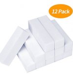 Nail Buffer Block - Soft, White/Polar Block 4-Sided Buffer - 12/Pkg