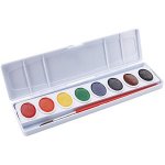 Sax True Flow Oval Pan Watercolor Paint Set with Brush, 8 Assorted Colors