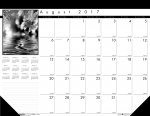 13 Month Academic Desk Pad Calendar, 22 X 17 In., House of Doolittle, August - August, Black/White