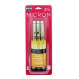 Sakura Pigma Micron Permanent Pens - 0.25, 0.35, 0.45 mm - Black - 3/Set