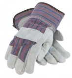 Work Gloves, Economy, Leather Palm, Safety Cuff, Large - Pair - sample requirED