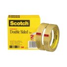 3/4 X 1296" Scotch Permanent Double Sided Tape, 3" Core, Clear, 2/Pkg