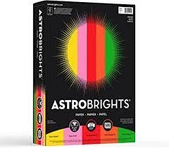 Astrobrights Acid-Free Premium Colored Paper, 8-1/2 X 11 in, 24 lb, Eco Assortment, Pack of 500