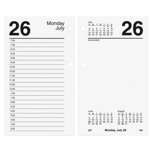 At A-Glance Quick Notes Loose-Leaf Recycled Desk Calendar Refill For 17-Styles BAES, 3 1/2 X 6" Jan. - Dec., White