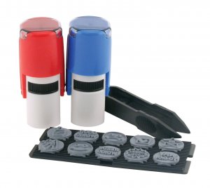 Teacher's Stamp Kit, 10-in-1, Red and Blue Ink